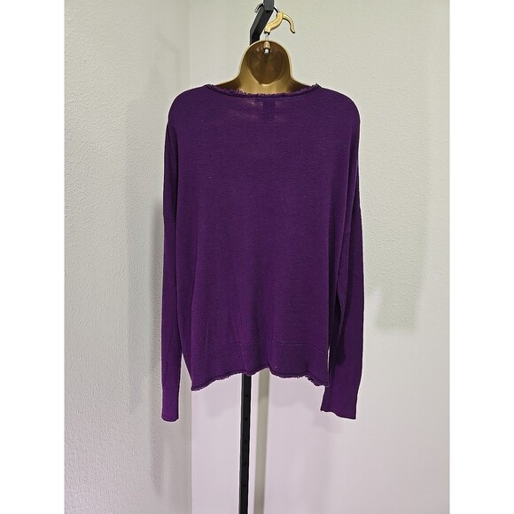Two Twenty Five Purple Cashmere Blend Sweater Womens Large Casual Office Career - Picture 5 of 8